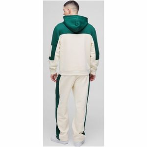 ชุดวอร์มสองชิ้นสำหรับผู้ชายผ้าฝ้ายโพลีเอสเตอร์ชุดวิ่งแบบลำลอง - Product Image 2