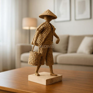 Vente en gros Décoration de maison miniature en toile de jute, ornement de table en toile de jute rustique Accent décoratif miniature - Product Image 6