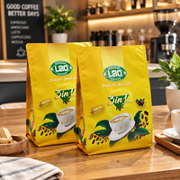 Sachet de café instantané à huit soudures latérales, laminé en aluminium, thermoscellable, résistant à l'humidité et à l'oxydation, personnalisable OEM pour café moulu