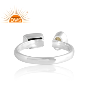 Meilleure vente 925 argent Sterling naturel Malachite et péridot bague en pierres précieuses bijoux personnalisés pour les femmes cadeau pour elle - Product Image 2