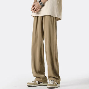 กางเกงผู้ชายลายขวางสีพื้นกางเกงทรงตรงแนวสตรีท, กางเกงลำลองสไตล์อเมริกันกางเกงปี2025 - Product Image 5