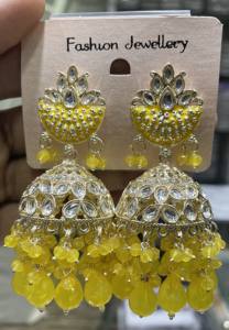 Latest Designer Indian Wholesale Jewelry of Jhumka Kundan Earrings New Collections for Women's Stylish Earrings Collection 2024 - Product Image 5