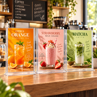 Présentoir de comptoir en acrylique transparent, couleurs personnalisées, support de signalétique de table découpé pour le marketing en magasin de détail
