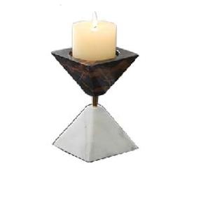 Soporte de mármol pulido brillante con soporte de pilar de vela de Metal Centro de mesa votiva para fiesta de boda Mesa decorativa para Navidad - Product Image 2