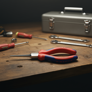 คีมปากแบนเคลือบโครเมียมของ Knipex พร้อมด้ามจับหลายส่วนประกอบ คีมปากแหลม - Product Image 3
