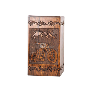 Cremation <b>Urns</b> for Adult Human Ashes Adult <b>Large</b> Wooden <b>Urn</b> Handcrafted for Funeral and Burial Rosewood Bike Memorial Burial - Product Image 4