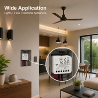 Module de relais intelligent WiFi RF433 AC85-240V avec télécommande sans fil et minuterie via application pour éclairage, ventilateurs et appareils électriques CE