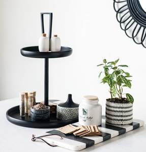 Dalle de marbre décorative de table Cupcake et plateau de service sucré avec 2 niveaux - Product Image 2