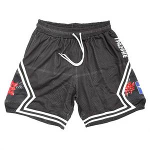 Pantalones Cortos Deportivos de Malla de Poliéster de Alta Calidad para Hombre, Transpirables, de Secado Rápido, Impermeables, con Logotipo Personalizado, Bolsillos Sólidos - Product Image 1