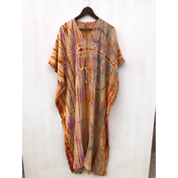 Kaftan en crêpe de soie tie-dye pour femmes, robe sari faite à la main, couvre-maillot de plage, marché de gros au meilleur prix
