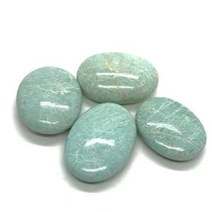 Véritable Amazonite Naturelle Forme Ovale Cristaux de Poche Polis Lisse et Imperméable Mascotte d'Amour Pierres de Palmier Feng Shui - Product Image 5
