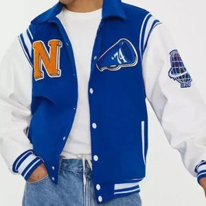 Chaqueta de Béisbol Bordada en Chenilla de Lana con Logotipo Personalizado, Diseño Varsity Vintage de Alta Calidad para Hombre, Patrón Invernal - Product Image 6