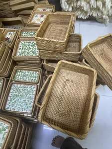 Concevez votre propre panier à plateau en rotin: panier de rangement tissé naturel - Product Image 3