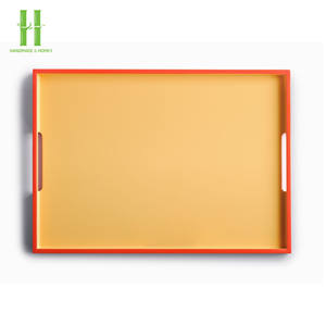 BEST SELLER Plateau de service rectangulaire de luxe en laque, de haute qualité, écologique, artisanal, pour restaurant et hôtel, fabriqué au Vietnam - Product Image 5