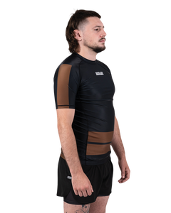 Rashguard Jiu Jitsu MMA BJJ personnalisé, t-shirt de compression à manches courtes, rashguard avec logo personnalisé, vente en gros, fabriqué en spandex pour hommes - Product Image 1