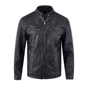Veste d'hiver en cuir légère en gros Veste en cuir pour homme confortable Vente en ligne Veste en cuir pour homme - Product Image 1
