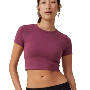 T-shirt court marron coupe ajustée pour femmes sur mesure en gros par Laz Industry - Product Image 4