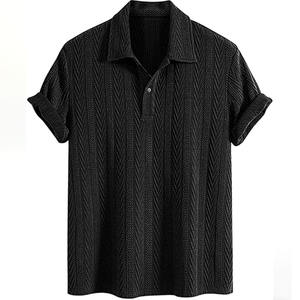 Polo de alta calidad para hombre, Color sólido, manga corta, sin arrugas, tela de secado rápido, uniformes de negocios informales inteligentes - Product Image 1