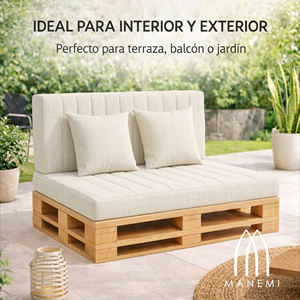 Ensemble de 4 coussins de palettes d'extérieur en tissu durable 120x80 + 120x50 cm pour canapé de jardin, 12 cm d'épaisseur, housse amovible, mobilier de patio - Product Image 2