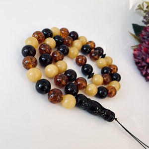 Tespih de Ámbar Báltico Multicolor, 45 Cuentas de Ámbar Natural Misbaha; Cuentas de Oración Tasbih, Lujo para la Oración Musulmana - Product Image 2