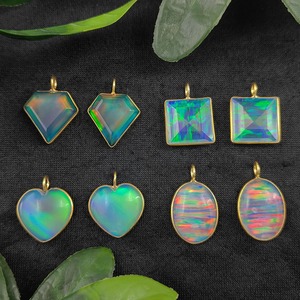 Fire Opal <b>Pendant</b> 925 Silver Gold Plated Fancy Bezel Setting Handmade Gemstone <b>Charm</b> Wholesale Jewelry Supplier - Product Image 5