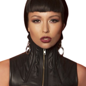 Hellraiser Collar Leather <b>Vest</b> Women High Neck Zip Front Fetish Gothic Clubwear Top - Product Image 5