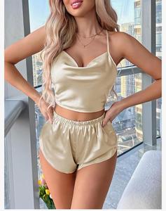 ชุดนอนผ้าไหมเซ็กซี่เซ็ตชุดชั้นในสำหรับเด็กผู้หญิงและผู้หญิงมีกางเกงขาสั้นสำหรับฮันนีมูน100% - Product Image 6