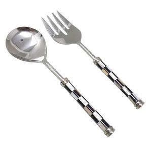 Factory Direct Supply of Superlative Quality Round <b>MOP</b> <b>Handle</b> Salad Serving Set Available at Excellent Market Price - Product Image 1