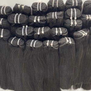 Haute qualité 100% vierge Remy chinois Extensions de cheveux noir couleur naturelle Machine Double trame droite vague de corps Vietnam - Product Image 5