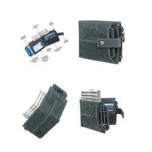 Portefeuille d'affaires à deux volets pour hommes de qualité supérieure porte-cartes multi-cartes à la mode conception courte fermeture à glissière pour un usage quotidien - Product Image 5