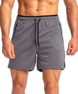 Shorts de sport d'été pour hommes, entraînement en salle de sport, impression de logo personnalisé, motif uni, basketball, course à pied, shorts athlétiques tissés, taille mi-haute - Product Image 3