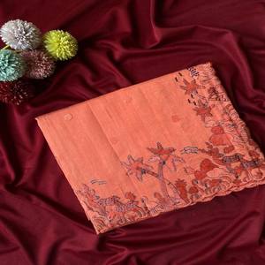 VASTRA COTTAGE Sari de Seda Matka Pura con Bordado Multihilo, Diseño Monocromático y Blusa con Trabajo Butti, Elegante para Fiestas - Product Image 6