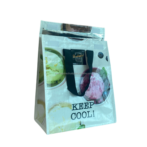 Custom Cool Insulated Cooler <b>Tote</b> <b>Bag</b> PP Woven Soft Stylish with Logo Printed <b>Metallic</b> Waterproof for Shopping and Picnics - Product Image 2