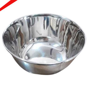 Tazón de servicio de metal con acabado plateado de aspecto moderno para decoración de mesa en casa - Product Image 2