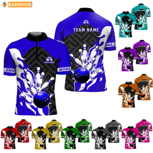 Camisetas de bolos de poliéster transpirable SAMAVIA para clubes y ligas, camisetas de equipo sublimadas de ajuste personalizado, listas para exportación - Product Image 2