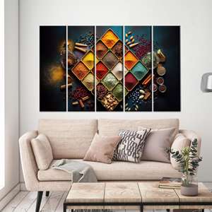 Obra de arte impresa en lienzo elegante y moderna para decoración de cocina, 5P:Gallery Wrapped - Product Image 1