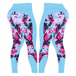 Leggings de yoga à ourlet froncé pour femmes, taille haute, effet push-up, design sans couture, respirant, tissu à séchage rapide, imprimé décontracté - Product Image 6