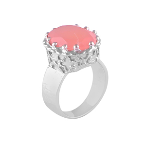 Shah Gems 925 Sterling <b>Silver</b> Solitaire <b>Ring</b> Natural Rose Quartz Crystal for <b>Men</b> & Women - Product Image 1