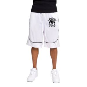 กางเกงบาสเก็ตบอลผู้ชายลายโลโก้แบบกำหนดเอง สไตล์ไฮสตรีท รักษ์โลก ลายเรียบ สีพื้น สำหรับออกกำลังกายและเล่นกีฬา ผลิตจากผ้าโพลีเอสเตอร์ตาข่าย สำหรับเด็กผู้ชาย - Product Image 5