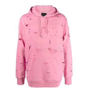 Hecho en Pakistán Hombres Sudaderas con capucha desgastadas Color marrón Hombres Sudaderas con capucha desgastadas Logotipo impreso personalizado Sudadera con capucha informal para hombres - Product Image 1