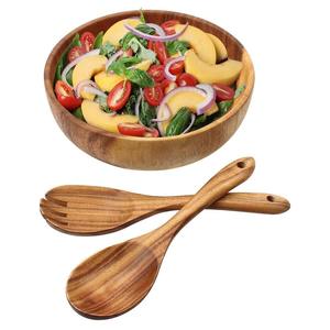 Ensaladera de madera elegante rústica pintada a mano, cocina de granja, Aura artesanal para entretenimiento en fiestas - Product Image 6