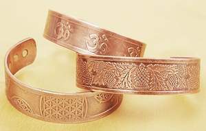 Pulsera unisex de cobre puro de ágata hecha a mano, brazalete magnético único, cobre martillado, venta directa de alta calidad para pulseras - Product Image 2