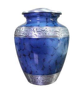 Urna de cremación artística de metal con diseño único diseñada para familias que desean una pieza de tributo conmemorativa distintiva - Product Image 1