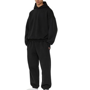 Logotipo personalizado 400GSM 500GSM Hombres Caja de gran tamaño Ajuste Grueso Pesado Algodón Hombro caído Boxy en blanco Sudadera con capucha recortada Hombres - Product Image 4