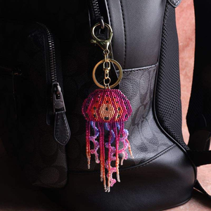 Vente en gros de perles de rocaille en verre méduse porte-clés coloré porte-clés artisanal de style ethnique pour femmes - Product Image 4