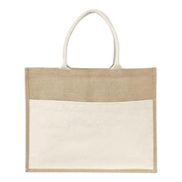 Bolso de mano de yute ecológico para mujer con impresión personalizada Laminación interna Personalización OEM