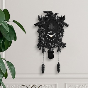 Horloge murale à <span class=keywords><strong>coucou</strong></span> sculptée multicolore Huayang T52, mécanisme à quartz silencieux, pendule en forme de cône de pin <span class=keywords><strong>pour</strong></span> salon - Product Image 4