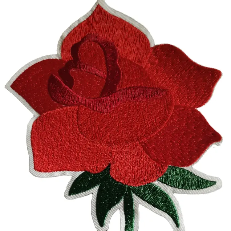 Schlussverkauf bestes Design kundenspezifisches buntes Muster Merrose-Grenze Aufkleber Stickerei Logo Patch Blume-Aufkleber