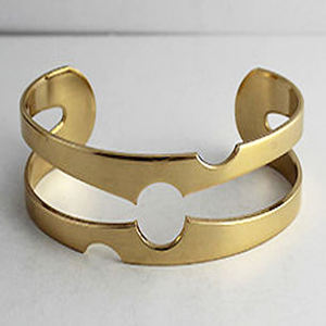 1940 California verde Floral Año Nuevo marrón envejecido griego brazalete Floral indio latón brazalete joyería artesanal - Product Image 4