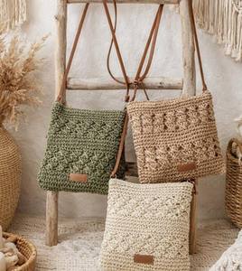 Bolso Bandolera de Paja Hecho a Mano para Mujer, Bolso de Hombro para Playa de Verano - Product Image 1